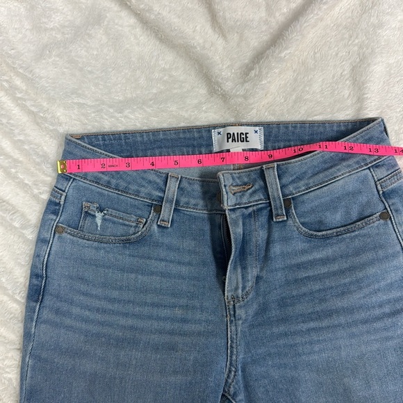 Paige Kylie Straight Leg Crop Jeans Raw Hem Distressed Clare Destructed Sz 26 - Picture 13 of 16